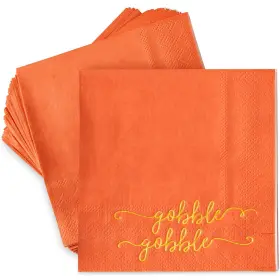 Blue Panda 843128147147 50 Pack Thanksgiving Cocktail Napkins Party Supplies Table Decorations Gobbl