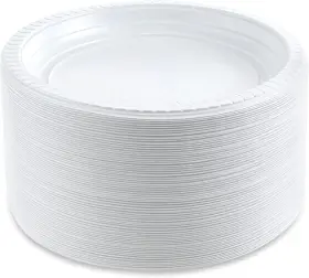 Blue Sky 726084764187 100 Count Disposable Plastic Plates White