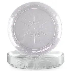 Blue Sky 729940003604 Clear Plastic Plates 10 Inch 20 Count Elegant Disposable Round Dinne