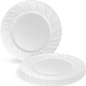 Blue Sky 729940004335 Elegant Ware Collection - Clear 10 Inch Plastic Lunch Plates 18 Count Disposa