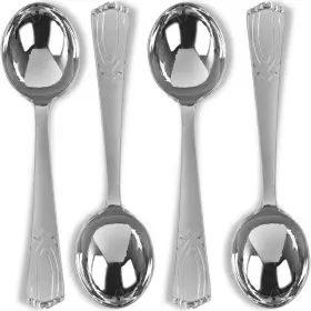 Blue Sky 729940022148 Disposable Silver Soup Spoon 600 Pack - Elegant Silverware For Parties Wed