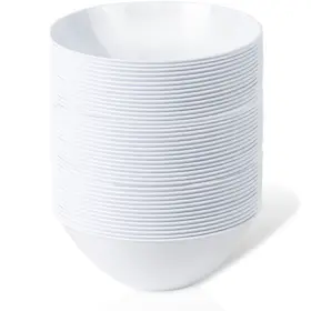 Blue Sky 729940031355 Organic White - 6oz Disposable Plastic Bowls 50 Ct Premium Quality Eco-