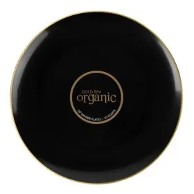 Blue Sky 729940031591 Organic Black And Gold Rim Plates 10 Count
