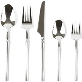 Blue Sky 729940037807 Infinity Flatware Deluxe Silver Combo - 40 Count Premium Disposable Plastic