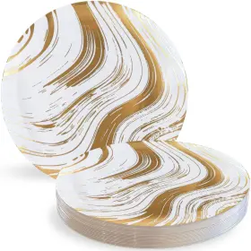 Blue Sky 729940038057 Curve Dinnerware Disposable Plates 9 Inch Round - 10 Count White Plastic