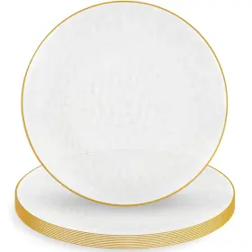 Blue Sky 729940039627 Organic Hammered Clear Gold Rim Plates - 10 Count Inch Round Disposable Pla