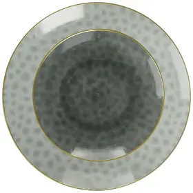 Blue Sky 729940039719 Organic Hammered Black Transparent Gold Rim Plates - 7 Inch And 10 Combo Pack 32