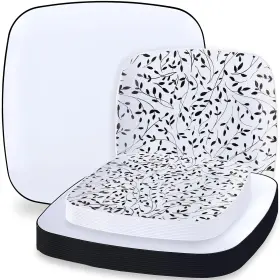 Blue Sky 729940040395 Leaf Square Organic Premium Disposable Plastic Plates - 32 Count 7.25 Inch And 1