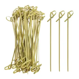 Blue Top 754193409262 Bamboo Cocktail Picks 200 Pcs Skewers 4 Inch With Looped Knot Food Pi