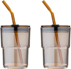 T005 Bluepolar 13 Oz Tumbler Water Glass Bottle With Large Amber-2pack