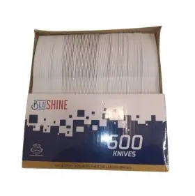 Buk-600-bs Blueshine Blushine Plastic Knives 600 Count Disposable White Premium Quality Free Shipping