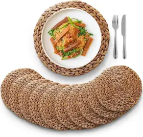 Bluewest 608011008727 Sizes 12 Inch -13 -14 Woven Placemats 13ftft 13 Set Of 10 Brown