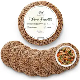 13.5ftft-15 Bluewest 608011008840 Woven Placemats Sizes 11.8 Inch -13.5ftft-15 Round Rattan Water Hyacint