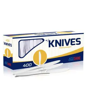 Blushine 817007024188 400 Pack Extra Heavyweight Disposable White Plastic Knives-heavy Duty C
