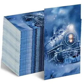 Gex-blushtier-0956 Blushtier Pack Christmas Trains Napkins Decoration For Polar Party 8.5 X 4 Inch 50