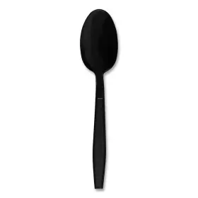 Boardwalk 711181801668 Black Heavyweight Disposable Polypropylene Utensils Teaspoons 1000 / Carton