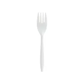 Boardwalk 749507005940 Disposable White Plastic Forks Medium-weight Polypropylene Smooth Handle