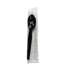 Boardwalk 749507977681 Inch Heavyweight Wrapped Polystyrene Cutlery Teaspoon Black 1 000/carton