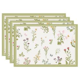 Bonhause Bhm0019 Spring Floral Placemats Set Of 4 12x18 12 Inch W X 18 L Wildflowers-2