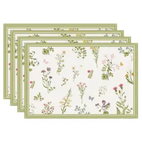 Wildflowers-2 Bonhause Bhm0019 Spring Floral Placemats Set Of 4 12x18 12 Inch W X 18 L