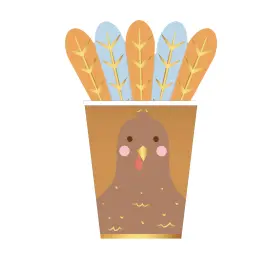 Bonjour Fete 810177092629 Turkey Paper Cups