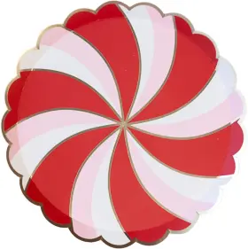 Bf24hol-sp-pkrd Bonjour Fete Christmas Peppermint Candy Plates By Small Disposable Paper Chris