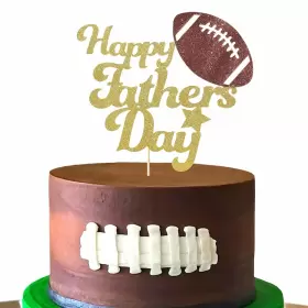 Boompa 780854582470 Happy Fathers Day Cake Topper - Rugby Birthday Best Dad Ever T
