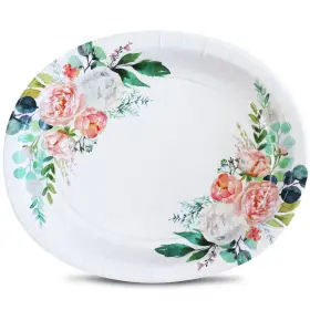 Plates12x10 Boosolo 717363034329 Floral Party Supplies Oval Paper In Spring Disposable Platesfloral D