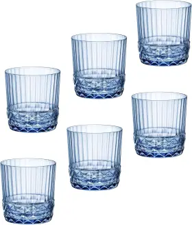 122152bbc121990 Bormioli Rocco America Ft20s Set Of 6 Double Old Fashioned Dof Sapphire Blue