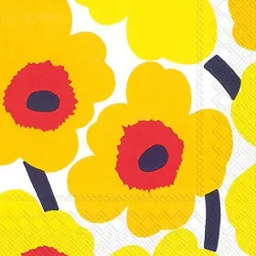 C552671 Boston International 686423615351 Ihr Marimekko Floral Beverage Paper Napkins 5 Inch
