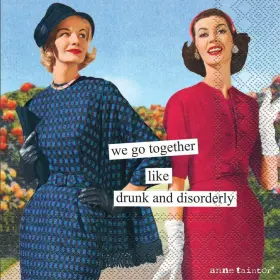 Boston International 686423656187 Ihr Ideal Home Range Cocktail Napkins Anne Taintor Disposable 3-ply Paper Par