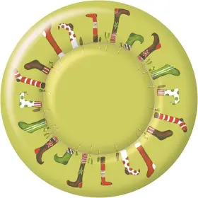 Boston International 704266009462 3 Packs Of 8 Count Paper Dessert Plates Crazy Christmas Stockings Green Inch