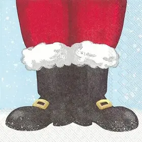 C014900 Boston International Christmas Cocktail Napkins Santa Boots