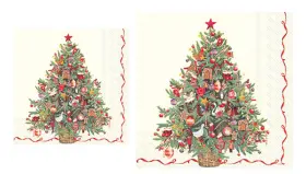 C705800 Boston International Christmas Tree Napkins Cocktail And Lunch
