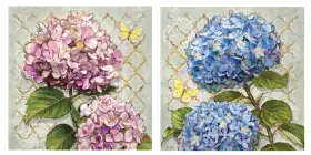 C783000 Boston International Heirloom Flowers Cocktail Napkins Bundle Blue And Purple