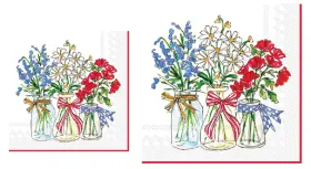 C875100 Boston International Patriotic Floral Napkins Bundle Cocktail And Lunch