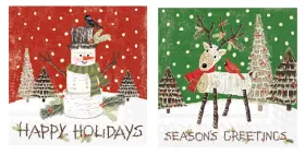C901700 Boston International Woodsy Winter Cocktail Napkins Bundle Of 2