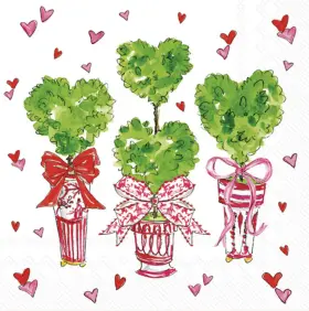 C982800 Boston International - Heart Topiary Cocktail Napkins