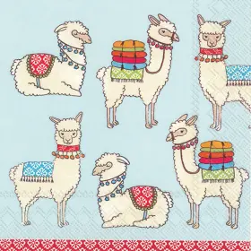 L786449 Boston International Happy Llamas Paper Luncheon Napkins