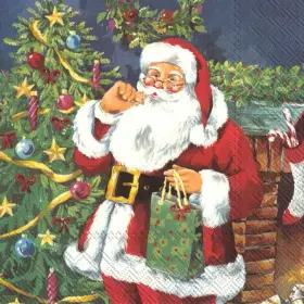 L927200 Boston International Ihr 3-ply Paper Napkins 20 Lunch Size Santa Traditional