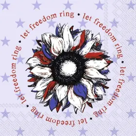 L931800 Boston International Ihr 3-ply Paper 20-count Lunch Size Patriotic Flower