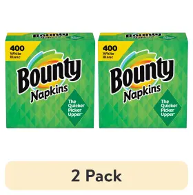 Bounty 0003700006356 2 Pack Paper Napkins White 400 Count Bounty 0003700006356 2 Pack Paper Napkins White 400 Count