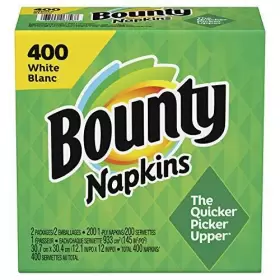 Bounty 037000063568 Paper Napkins White 1 Pack 400 Sheets Per