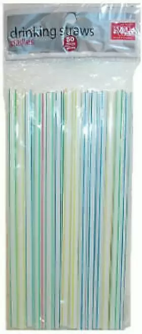 24990 Bradshaw International 6 Pack - Jumbo Straws Spiral Striped 50-ct. -24990