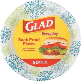 Bb0100 Brand Buzz Consumer Products Glad Round Disposable Paper Plates For All Occasions New And Improved Quality