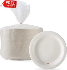 Bb18167 Brand Buzz Consumer Products 8.5 Inch 500 Count Glad Everyday Round Disposable White Paper Plates Small Wh