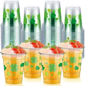 Foldtier-twfs-2627 Brand Foldtier 50 Pcs St. Patricks Day Cups 12 Oz 93 Mm/3.66 Inches Mainly In Green