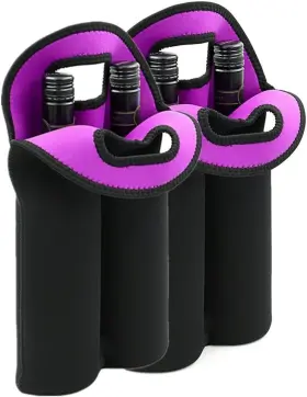Hw0100 Brand Hipiwe Wine Carrier Tote Bag Two Bottle Insulated Neoprene Wine/water