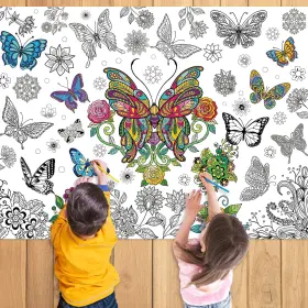 Ne0136p2-us Brand Nicime 43.3x31.5 Butterfly Coloring Poster With Picture Giant