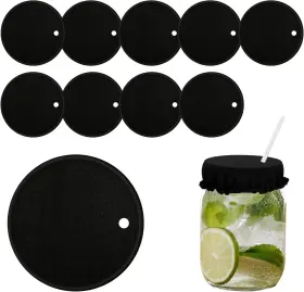 40090 Brand Nqeuepn 10pcs Drink Cover Scrunchies Reusable Cup Covers For Alcohol